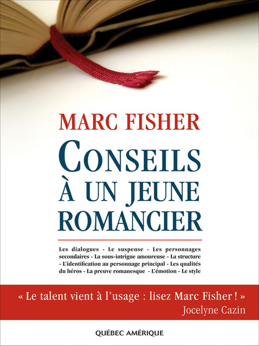 Title details for Conseils à un jeune romancier by Marc Fisher - Available